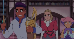 Still from a She-Ra and the Princesses of Power scene set in a library