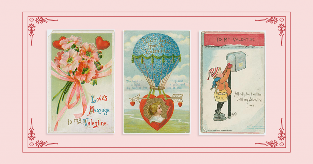 Three vintage Valentines from the New York Public Library archives