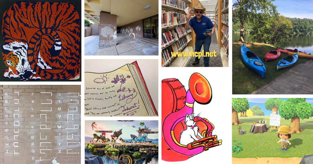 Collage of creative ways libraries have responded to the COVID pandemic