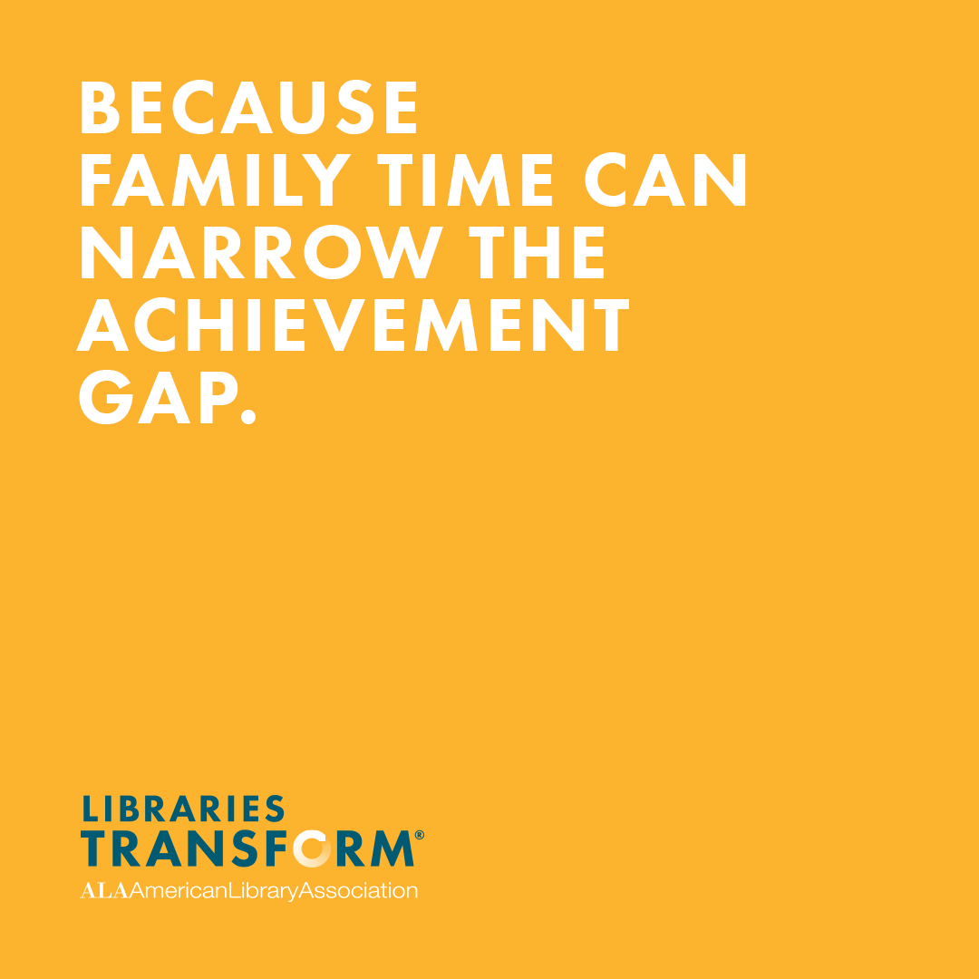 Instagram share: BECAUSE FAMILY TIME CAN NARROW THE ACHIEVEMENT GAP.