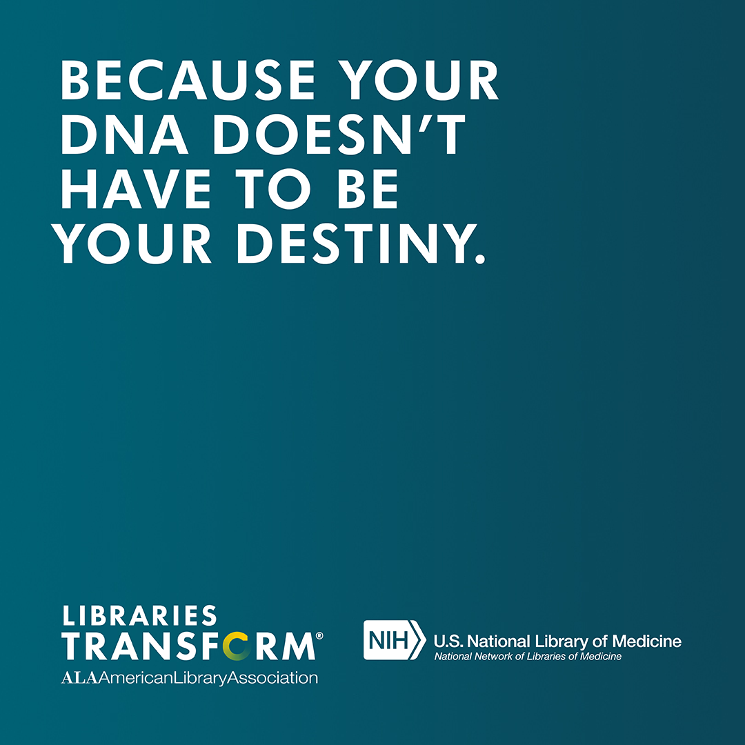 Instagram share: BECAUSE YOUR DNA DOESN’T HAVE TO BE YOUR DESTINY.