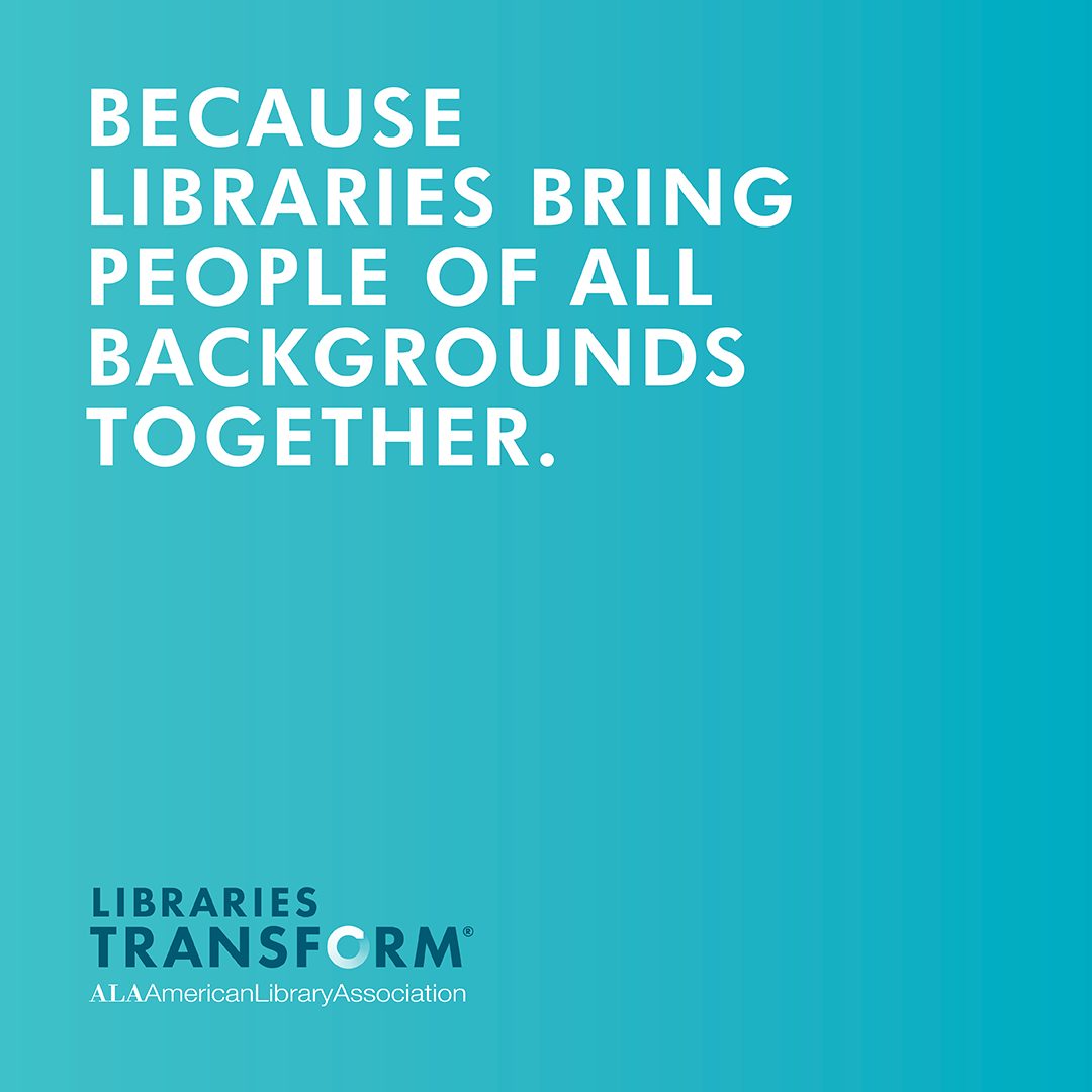 Instagram share:Because libraries bring people of all backgrounds together