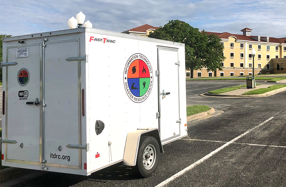 A mobile hotspot trailer from Pottsboro Area Library