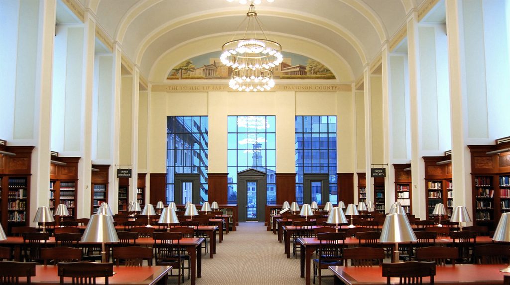 The reading room of Nashville Public Library