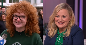 Video screeshot of Kelly Clarkson and Amy Poehler