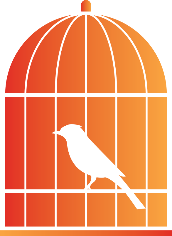 Illustration of a bird in a cage