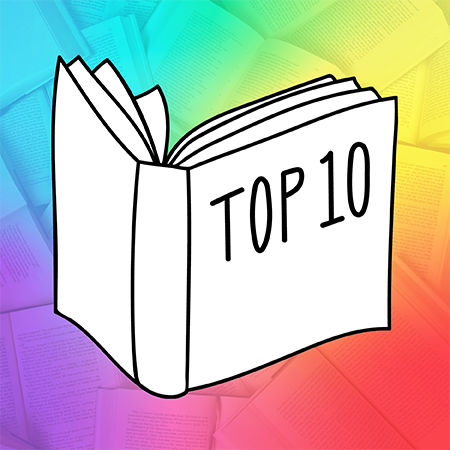 Illustration of an open book with TOP 10 written on the cover