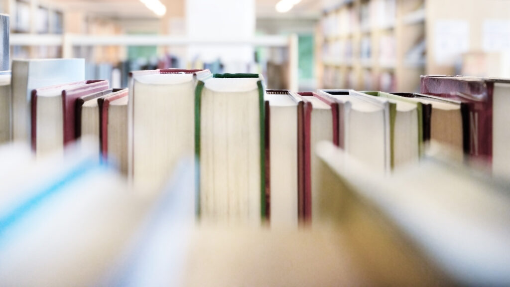 Books on a shelf