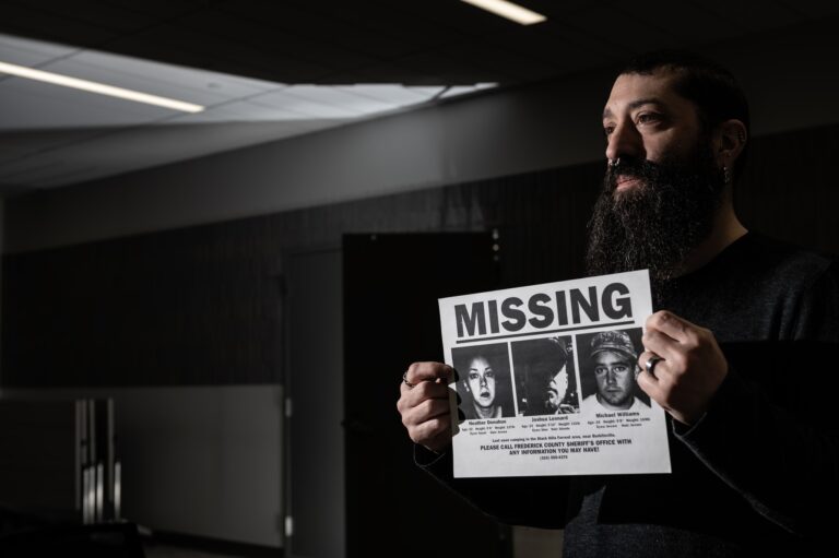 Ben Rubin, Horror Studies Collection Coordinator at the Pittsburgh University Library System, shows off the newly acquired Blair With Project items in the Special Collections section of the Hillman Library.