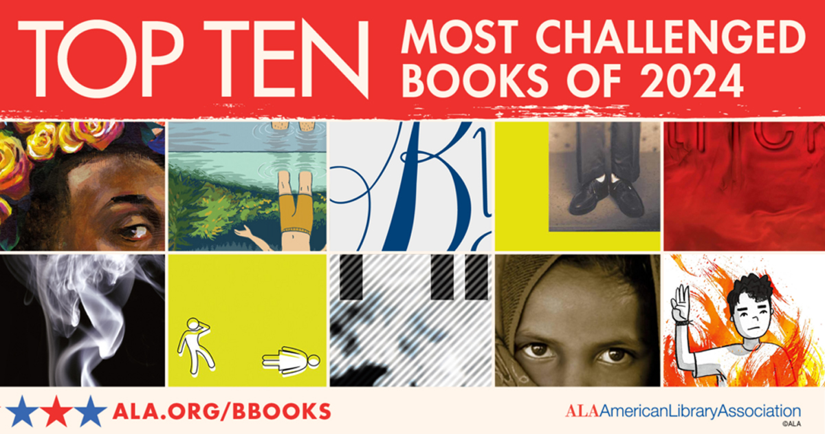 Top 10 Banned Books of 2024 graphic