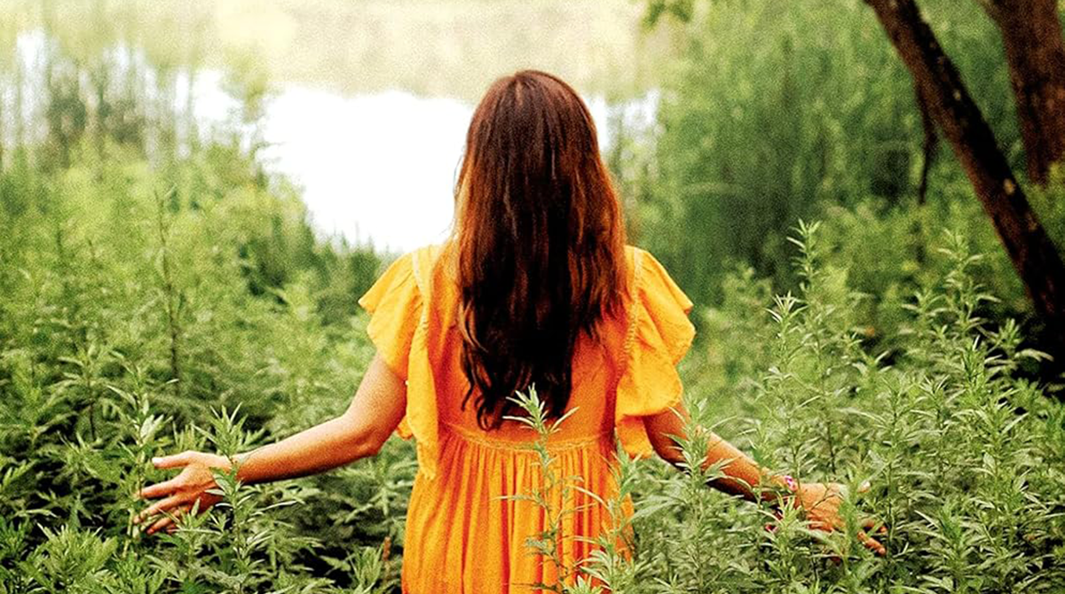 Woman walking in nature