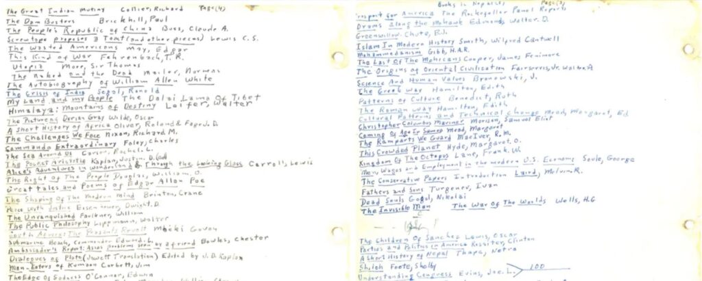 Dan Pelzer's book list