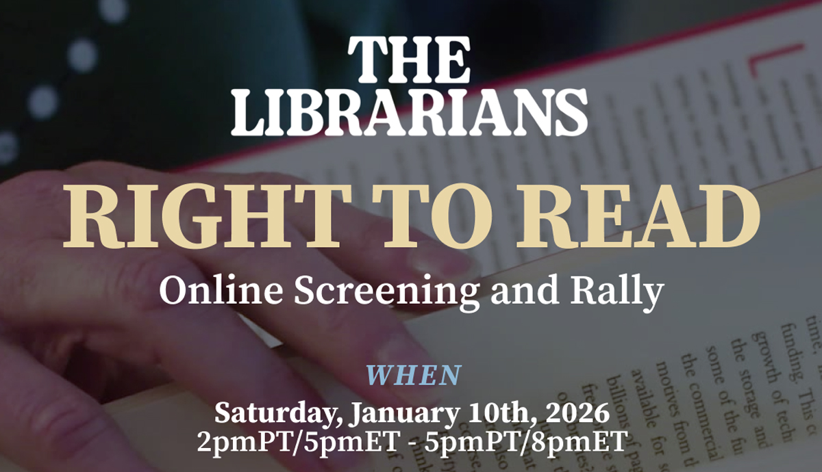 The Librarians Right to Read Rally graphic