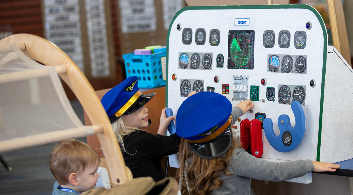 Kids using LPL Air at Lester Public Library