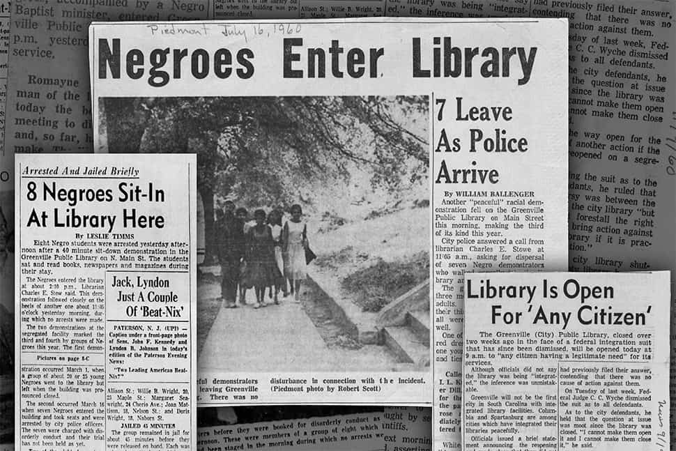 Clippings from The Greenville News and The Piedmont, courtesy of the Greenville (S.C.) County Library System