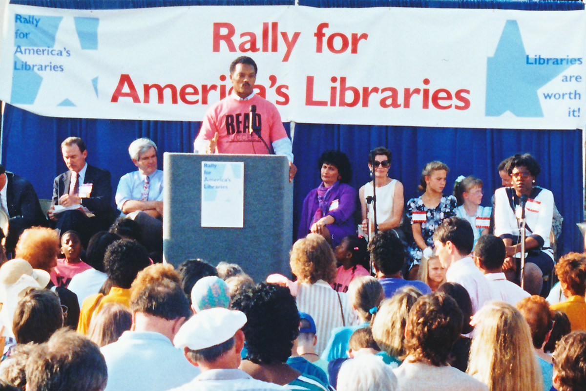 Jesse Jackson at a Rally for America's Libraries