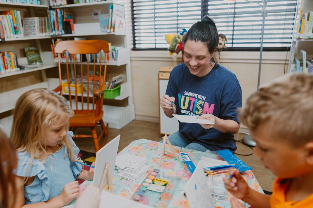 Craft time at Jarrell Community Library and Resource Center in Texas.