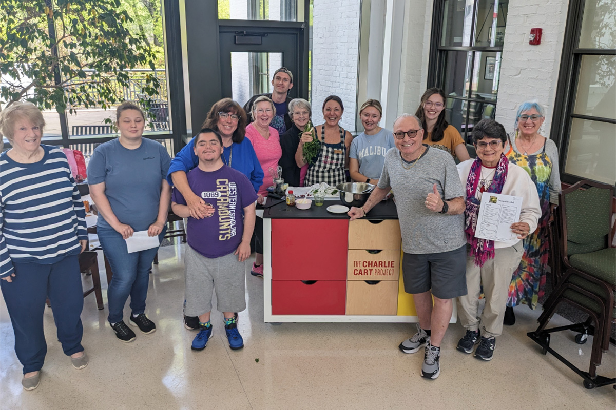 Group of people with a mobile kitchen