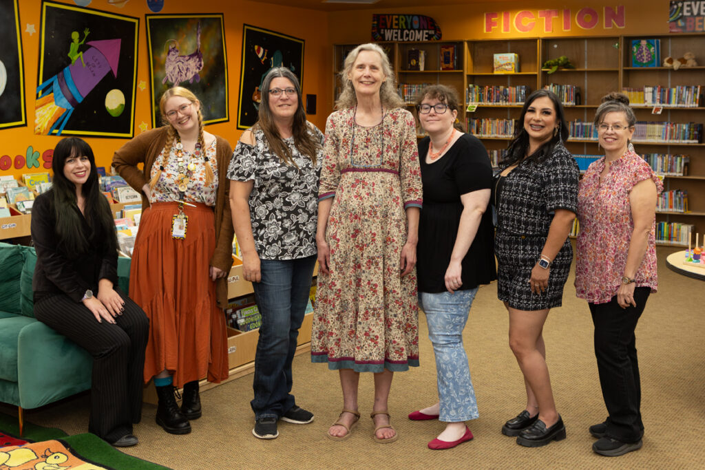 Kathleen Pickering (center) and the team at Belén Public Library. Credit: Eric Williams Photography.