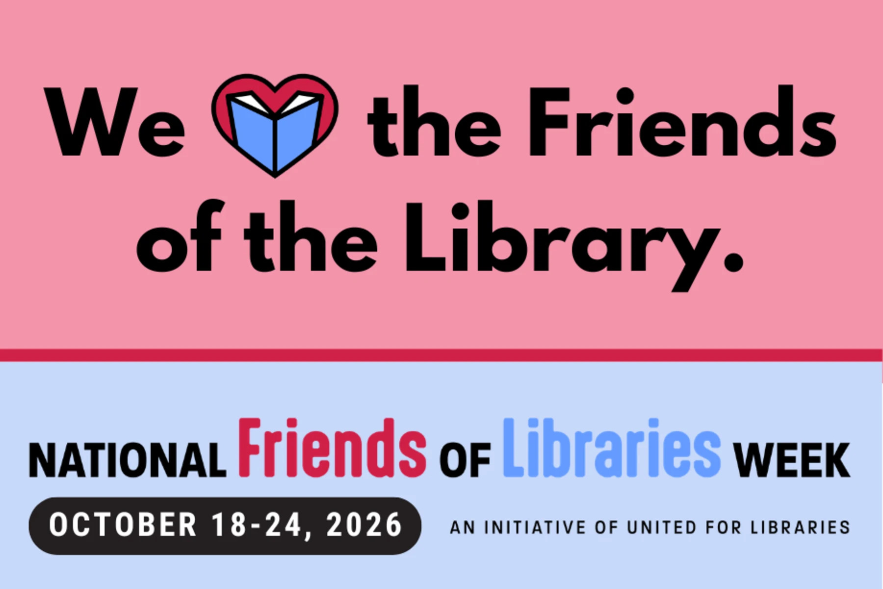 National Friends of Libraries Week graphic
