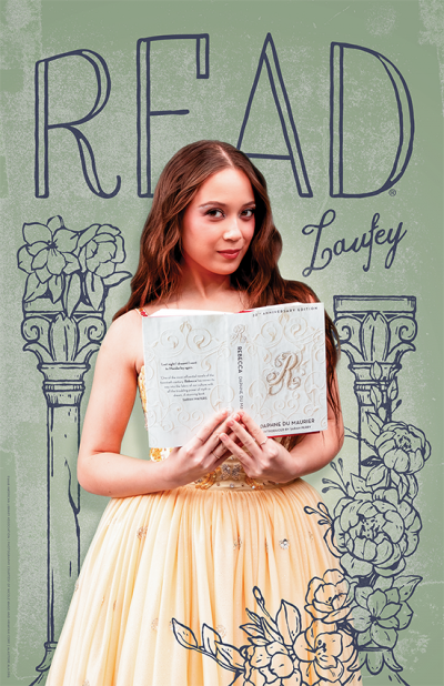 READ poster featuring Laufey holding a book
